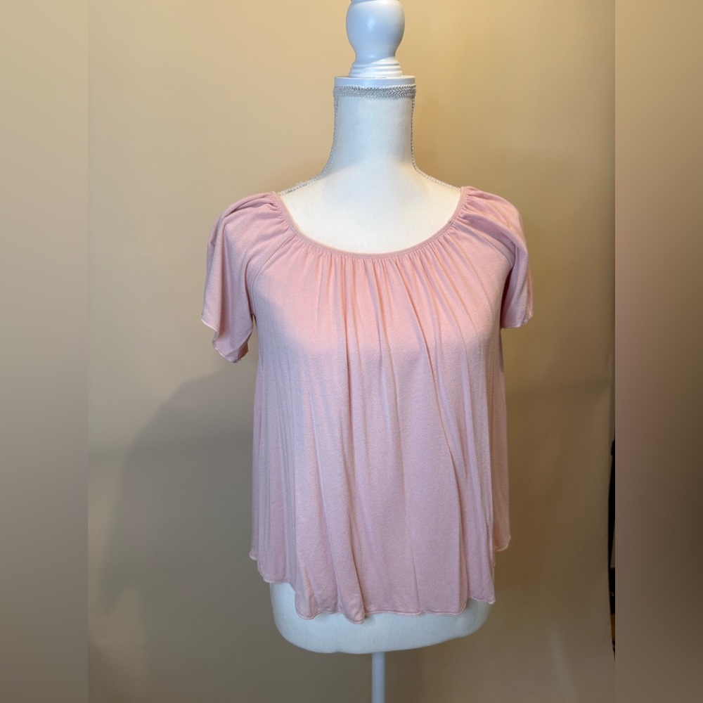 Pleated Pink Blouse with Relaxed Fit